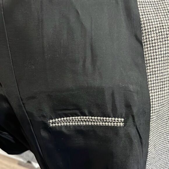 H.W.LTD wool black & white check one button vintage blazer size 14 - Picture 9 of 9